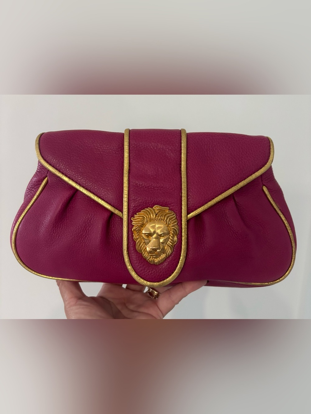 Dooney & Bourke Y2K Fuchsia Hayden Panettiere Leather Clutch - RARE - Picture 14 of 14